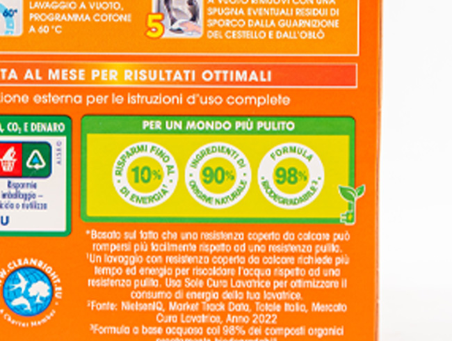 Sole Cura Lavatrice Due Dosi Agrumi Retro Zoom